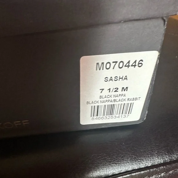 Rebecca Minkoff NEW Women's Black natural Fur-Trimmed High-Top Sneakers 7.5 - Picture 5 of 5